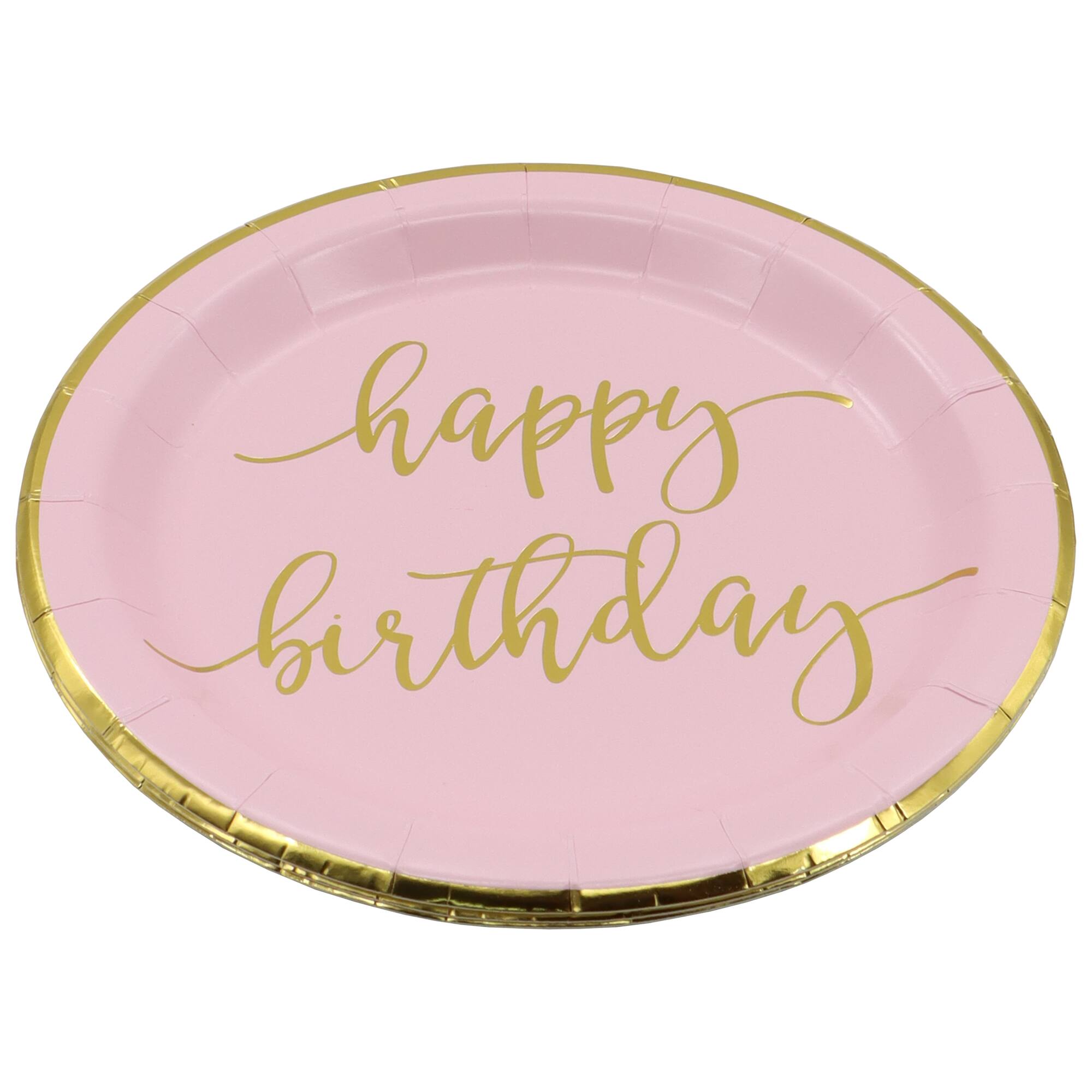 7" & Gold Happy Birthday Snack Plates